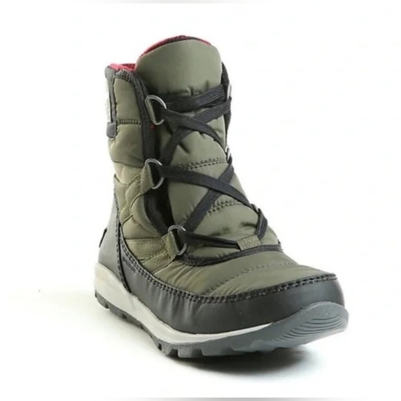 SOREL Whitney Short Lace Waterproof Insulated Winter Boot Size 8.5 Olive Green - Picture 1 of 8